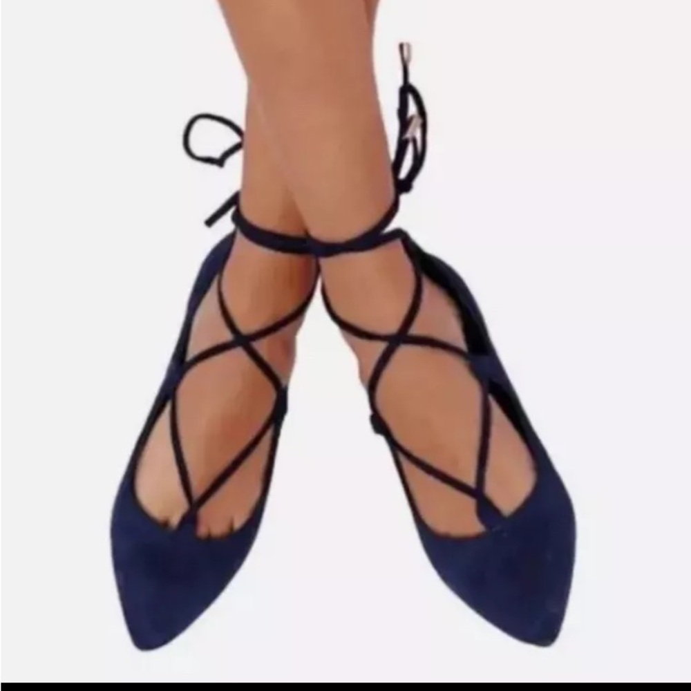 Yoki Size 7.5 Jollymix Urban-140, Dark Blue, Velvet Flat Shoe - NEW